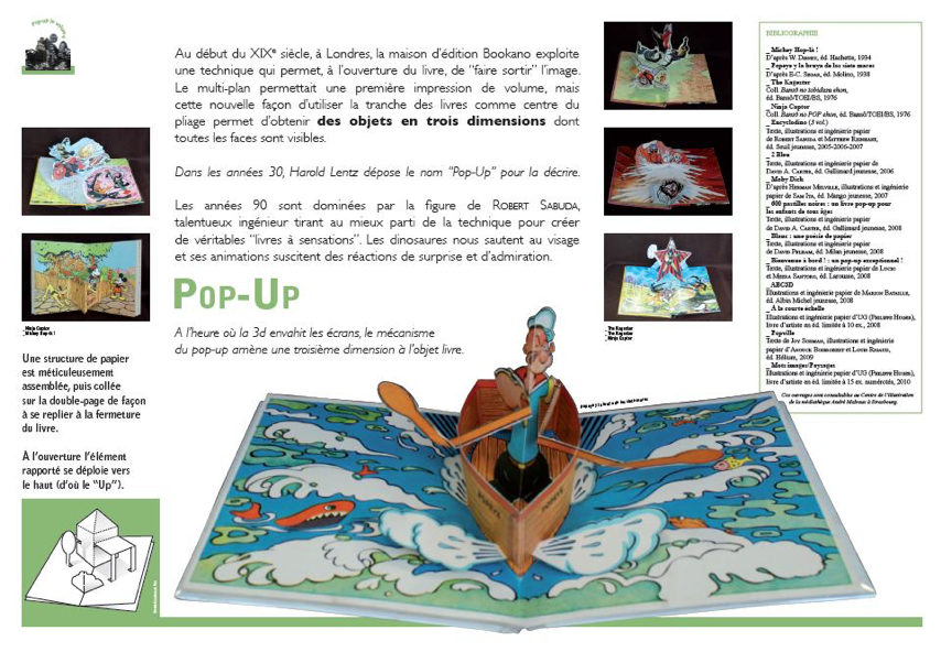 Exposition itinérante « Pop-up le volume » : exemple de panneau