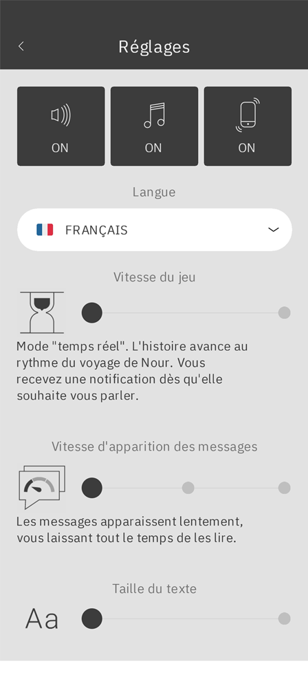 Paramétrage du mode « temps réel ».